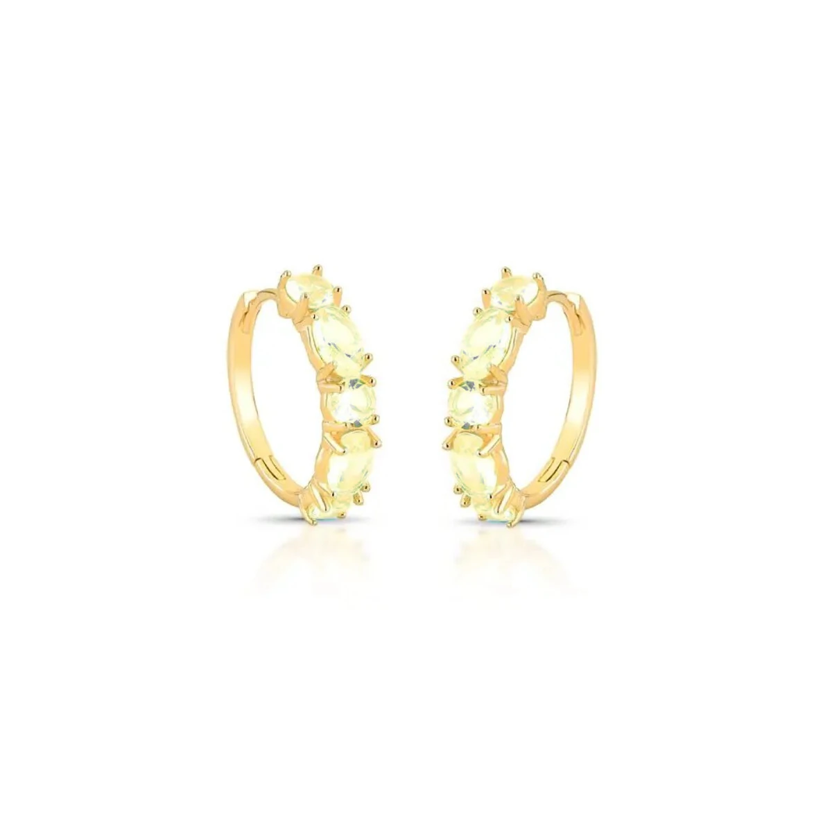 FotoBrinco argola Lana zircônias turmalina menta ouro