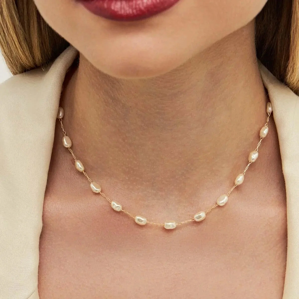 FotoColar Dot pérola barroca shell ouro