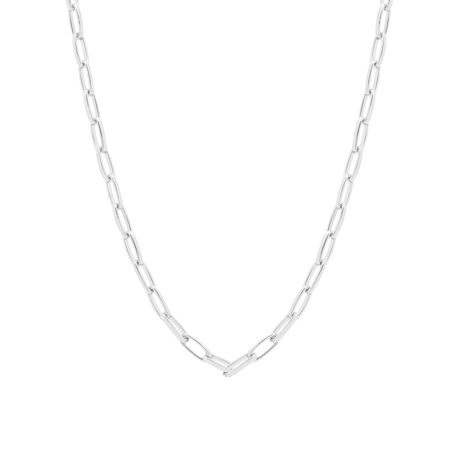 FotoColar Evie elos retangulares lisos ródio branco