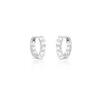 Brinco argola Nina zircônias brancas ródio branco