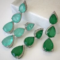 Brinco Malibu esmeralda colombiana fusion ródio branco