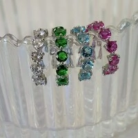 Piercing fake Sofia zircônia turmalina pink prata 925