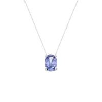 Colar oval zircônia tanzanita prata 925