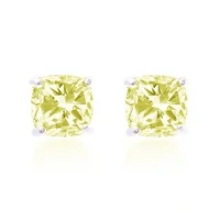 Brinco square zircônia fancy yellow prata 925
