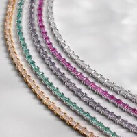 Pulseira riviera Bonnie zircônias esmeralda colombiana ródio branco