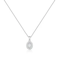 Colar medalha cravejada Nossa Senhora das Graças prata 925