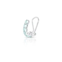 Piercing fake Sky zircônias água marinha prata 925