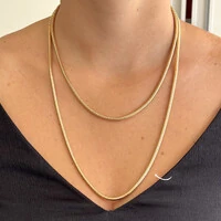 Colar malha rabo de rato ouro (60cm)