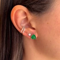 Brinco trillion esmeralda fusion prata 925 (8mm)