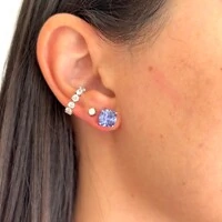 Brinco Tess zircônia tanzanita prata 925 (8mm)