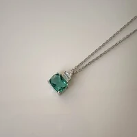 Colar Tróia zircônia esmeralda colombiana ródio branco
