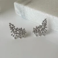 Brinco ear cuff Explosion zircônias brancas ródio branco