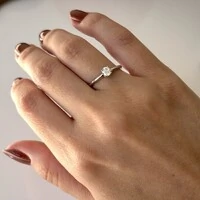 Anel solitário Doha zircônia branca prata 925