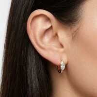 Brinco Jack argola Moissanite prata 925 banho ouro