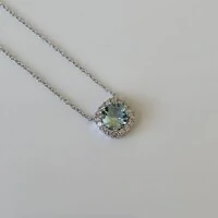 Colar Lella zircônia água marinha prata 925