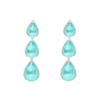 Brinco Malibu esmeralda colombiana fusion ródio branco