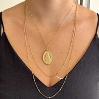 Colar Vicky bolinhas lisas ouro (60cm)