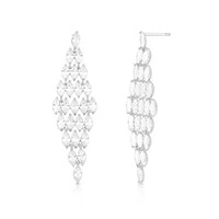 Brinco Fall zircônias brancas ródio branco