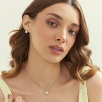Colar Tróia zircônia branca ródio branco