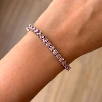 Pulseira classic riviera zircônias kunzita ródio branco (4mm)