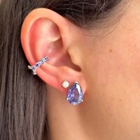 Piercing fake Sky zircônias tanzanita prata 925