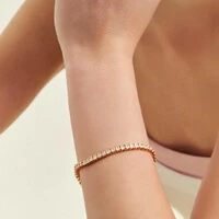 Pulseira riviera Edge classic zircônias brancas ouro