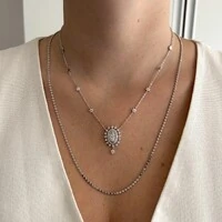 Colar medalha Nossa Senhora das Graças cravejado ródio branco