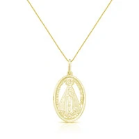 Colar medalha Nossa Senhora Aparecida prata 925 banho ouro