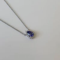 Colar Zoey gota zircônia tanzanita prata 925