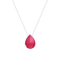 Colar gota rubi fusion prata 925