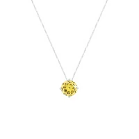 Colar ponto de luz zircônia fancy yellow ródio branco (6mm)