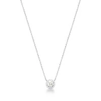 Colar solitário cravejado ponto de luz Moissanite 0.5ct prata 925 (5mm)