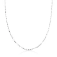 Colar Urban bolinhas lisas achatadas ródio branco (45cm)