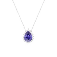Colar Lola gota zircônia tanzanita prata 925