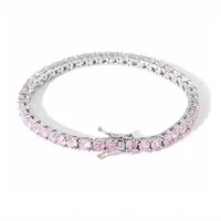 Pulseira classic riviera zircônias kunzita ródio branco (4mm)