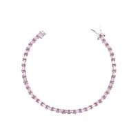 Pulseira riviera Bonnie zircônias turmalina pink ródio branco