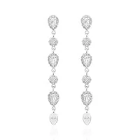 Brinco Dinah gotas zircônia branca ródio branco