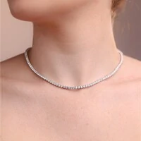 Colar classic riviera zircônias brancas prata 925