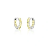 Brinco argola Nina zircônias fancy yellow ródio branco