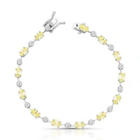 Pulseira riviera Anna zircônias fancy yellow ródio branco