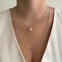 Colar Winnie oval zircônia branca ródio branco