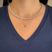 Colar Zoey gota zircônia tanzanita prata 925