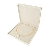 Caixa quadrada courino off-white para colar