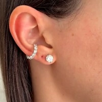 Brinco solitário ponto de luz Moissanite 1.0ct prata 925 (6.5mm)