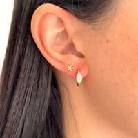 Brinco Jack argola Moissanite prata 925 banho ouro