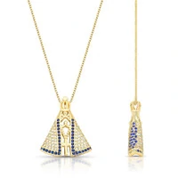 Colar com pingente dupla face Nossa Senhora Aparecida ouro