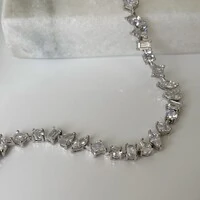 Pulseira riviera Parker zircônias brancas ródio branco