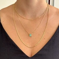 Colar Urban bolinhas lisas achatadas ouro (60cm)