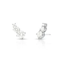 Brinco ear cuff Moissanite 1.2ct prata 925