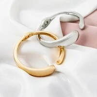 Pulseira bracelete Ada liso ródio branco